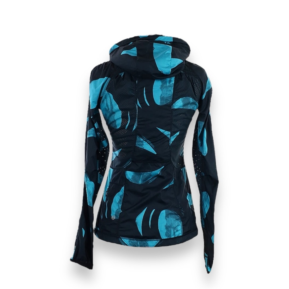 Lululemon Back Pack It Jacket Back Spin Stroke Peacock Blue Black size 2